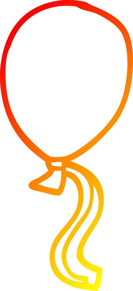 warm gradient line drawing cartoon red balloon vector