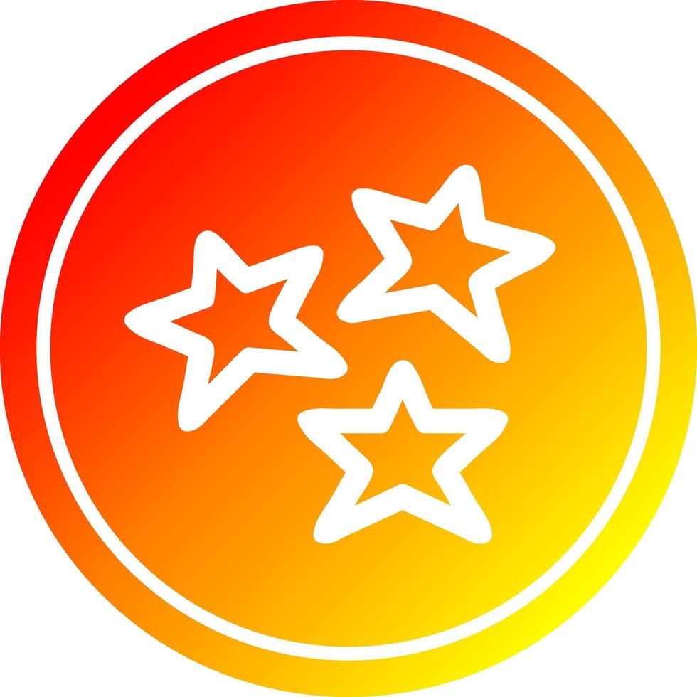 star shapes circular in hot gradient spectrum vector