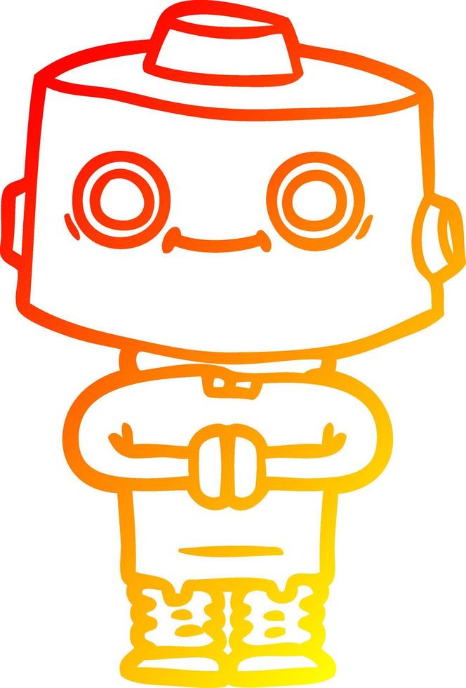 robot de dibujos animados de dibujo lineal de gradiente cálido vector