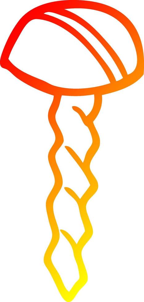 warm gradient line drawing cartoon old brass screw vector