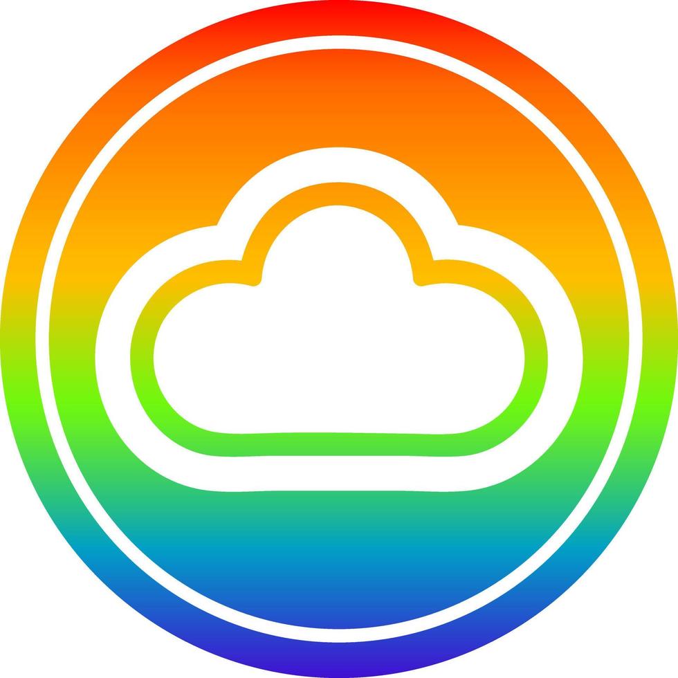 weather cloud circular in rainbow spectrum vector