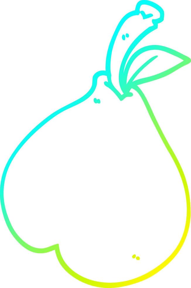 cold gradient line drawing cartoon pear vector