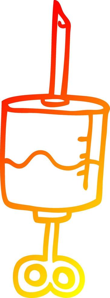 warm gradient line drawing cartoon medical syringe vector