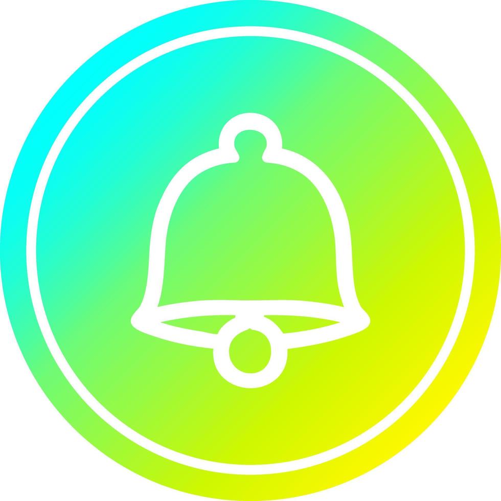 old bell circular in cold gradient spectrum vector