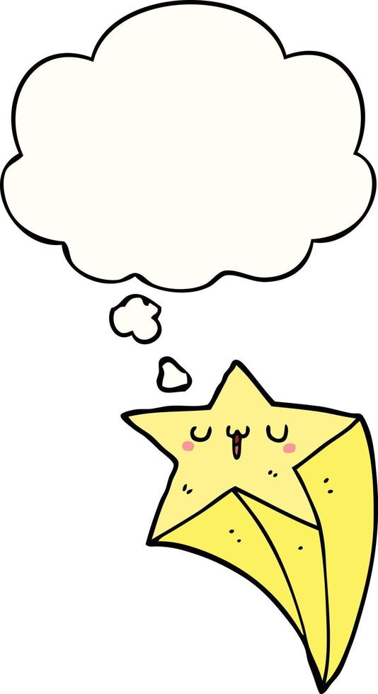 cartoon shooting star and thought bubble vector