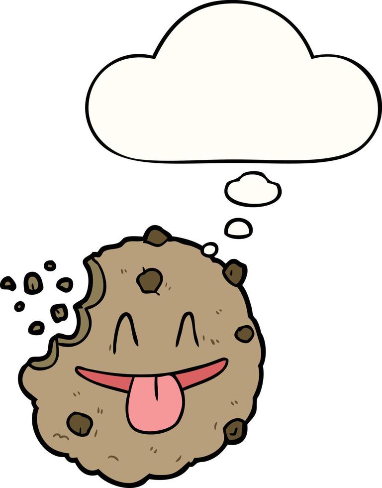 cartoon cookie and thought bubble vector