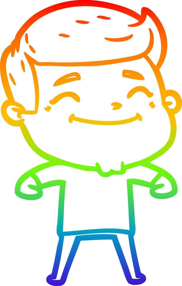 arco iris gradiente línea dibujo feliz dibujos animados hombre vector