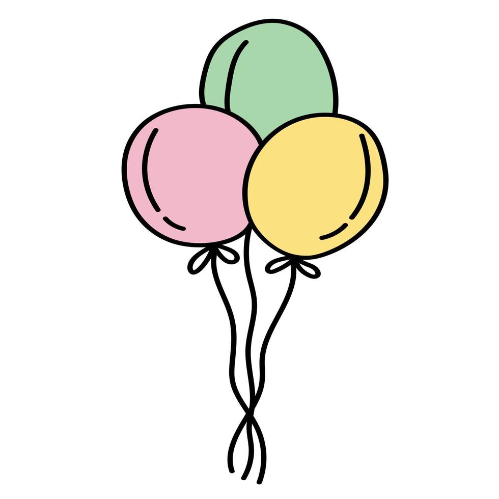Doodle sticker with cartoon balloon vector