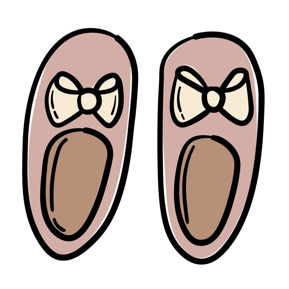 Doodle sticker of funny slippers for home vector