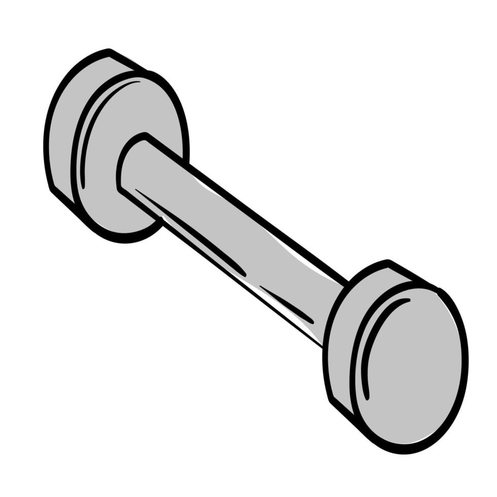 Doodle Sticker Dumbbell for Home Sports vector