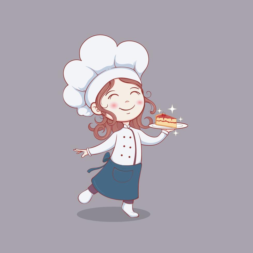 Cute chef charakter vector design