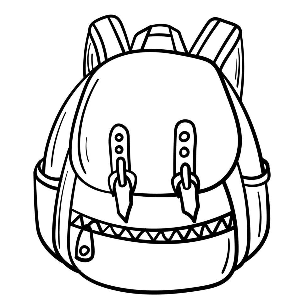 una mochila simple para viajar y estudiar vector