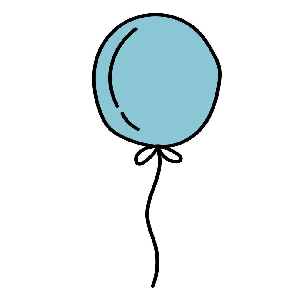 Doodle sticker with cartoon balloon vector