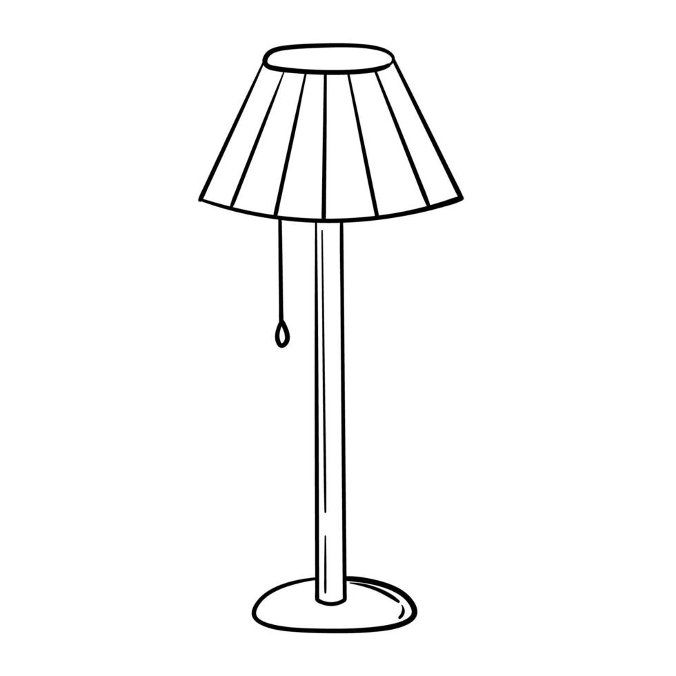 Doodle sticker of an interior lamp in a house vector