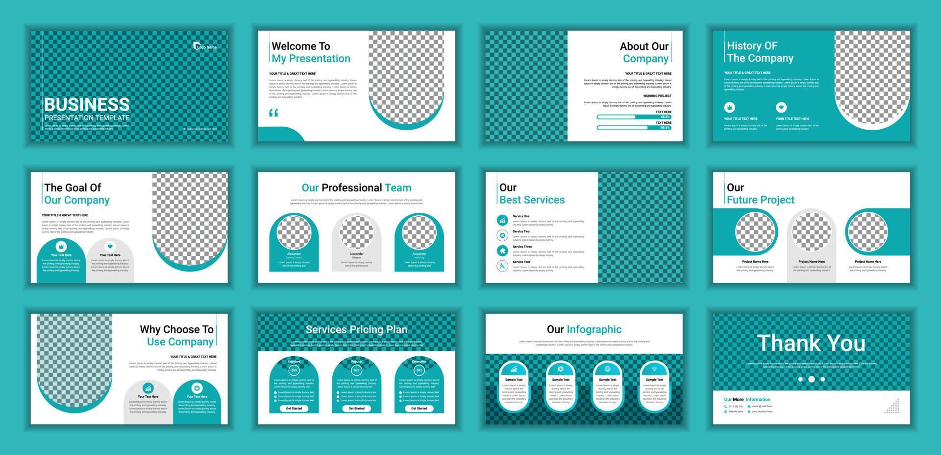 business presentation infographic template set. use for keynote presentation background, website slider, brochure cover, landing page, annual report brochure, company profile template. vector