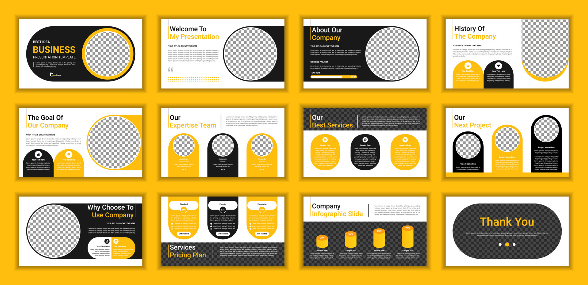 business presentation infographic template set. use for keynote
