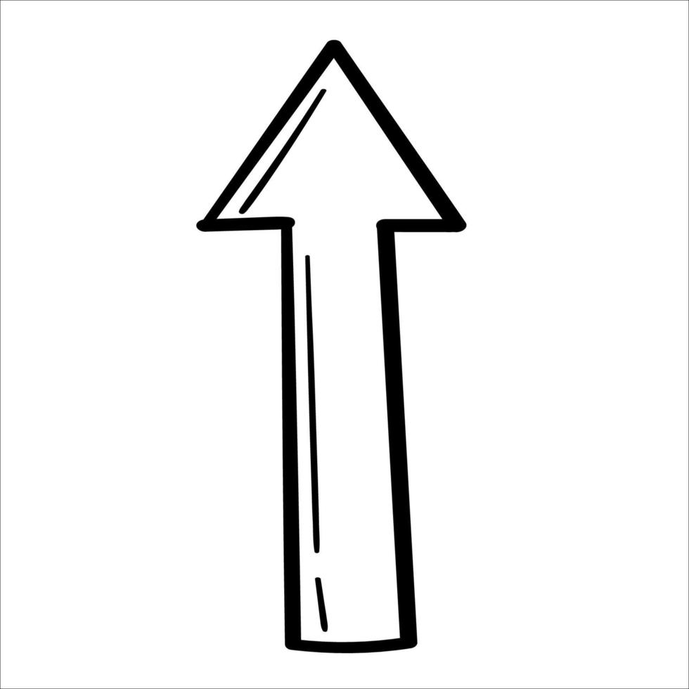 Doodle sticker element simple arrow vector