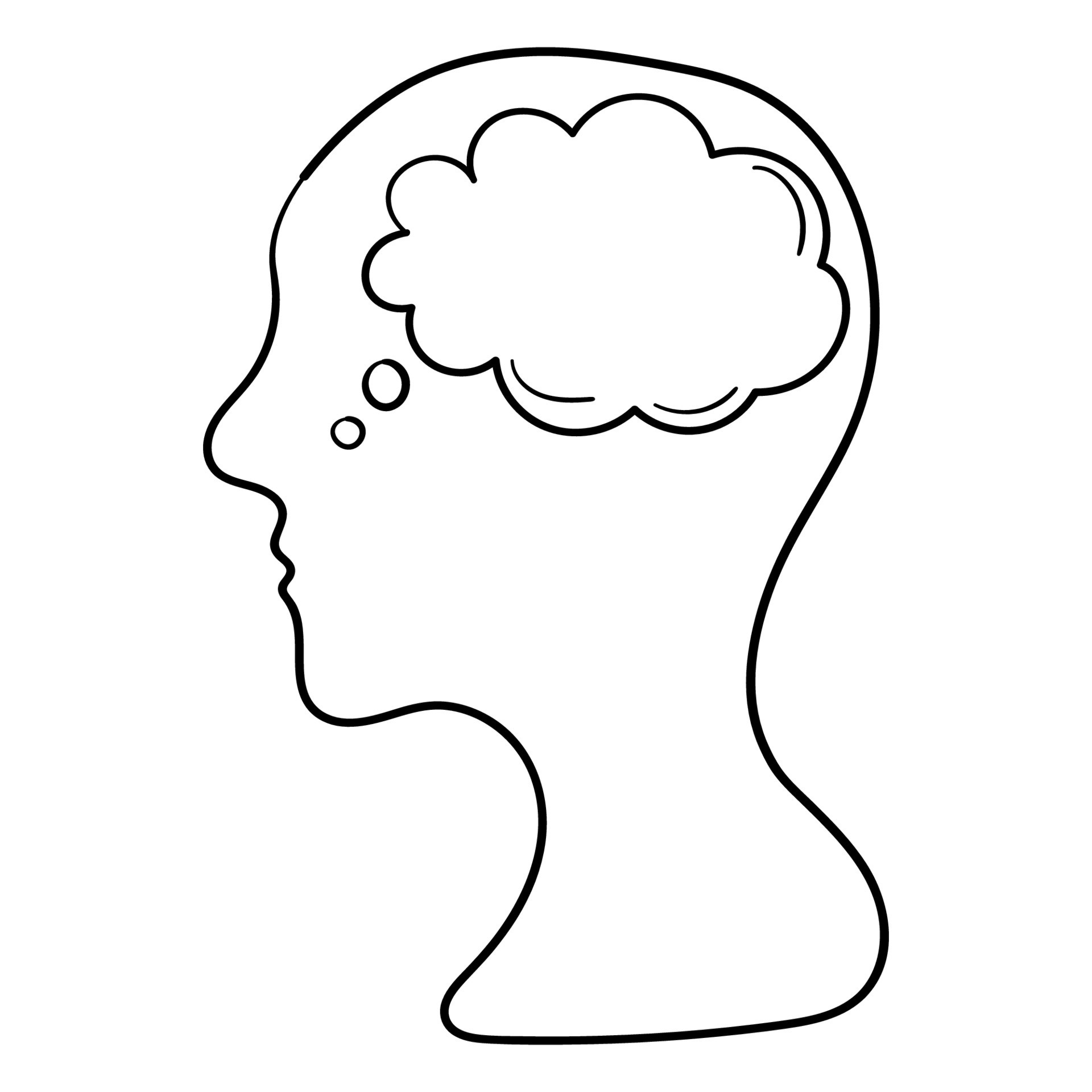 Doodle sticker head silhouette giving birth ideas 10652270 Vector Art