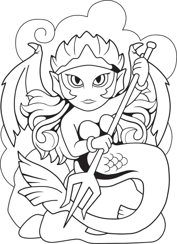 cartoon mythological mermaid vector