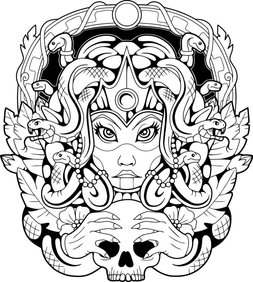 mythological medusa gorgon vector