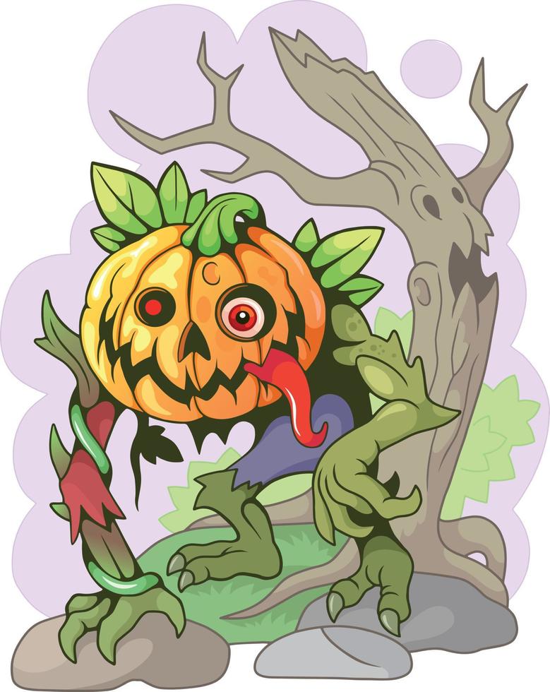 monster jack lantern vector