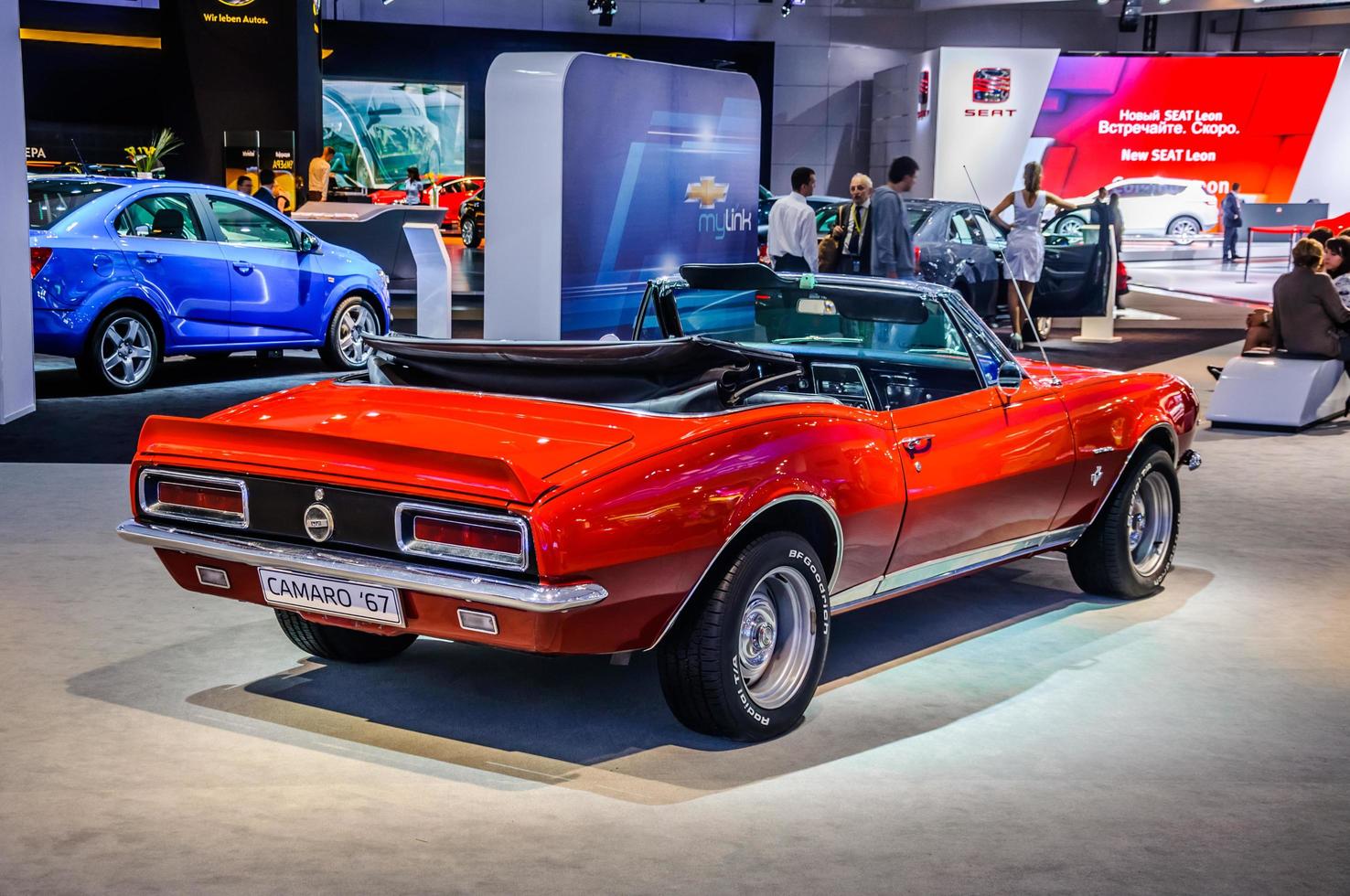 MOSCOW, RUSSIA - AUG 2012 CHEVROLET CAMARO 1967 presented as world premiere at the 16th MIAS Moscow International Automobile Salon on August 30, 2012 in Moscow, Russia photo