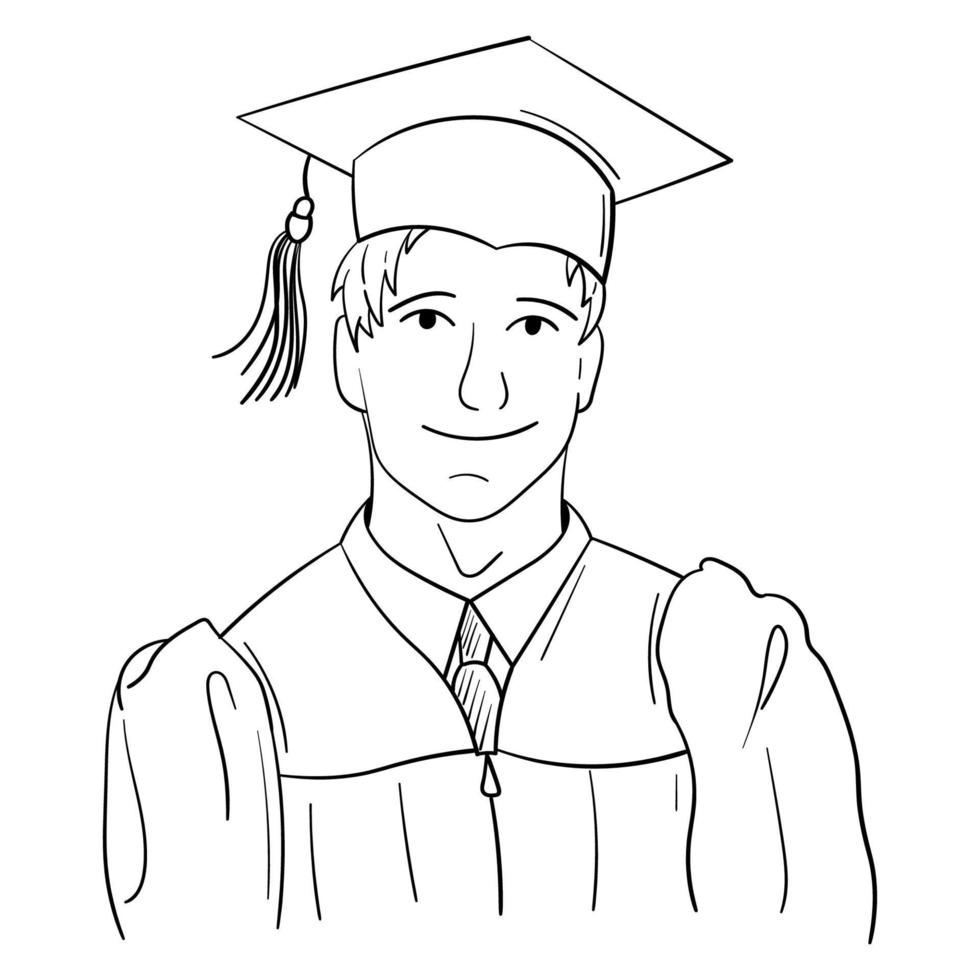 Simple portrait of a happy graduate vector