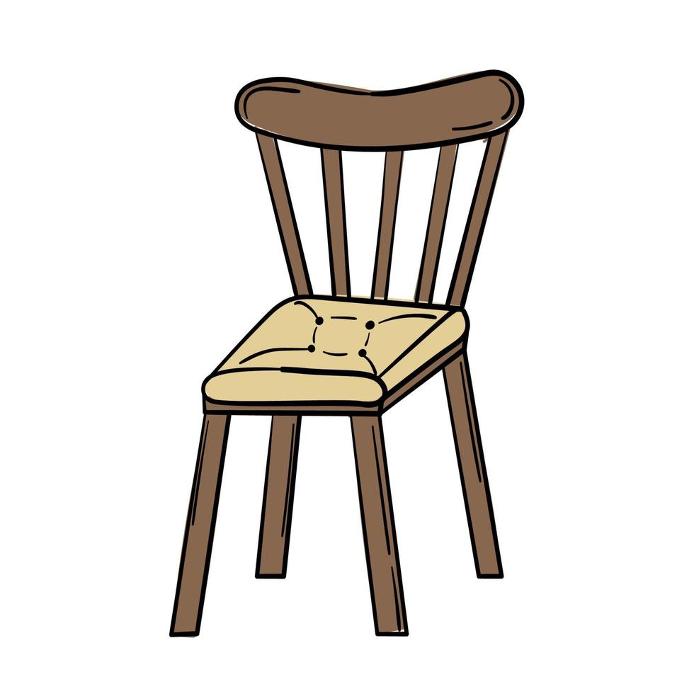 Doodle sticker chair with soft cushion vector