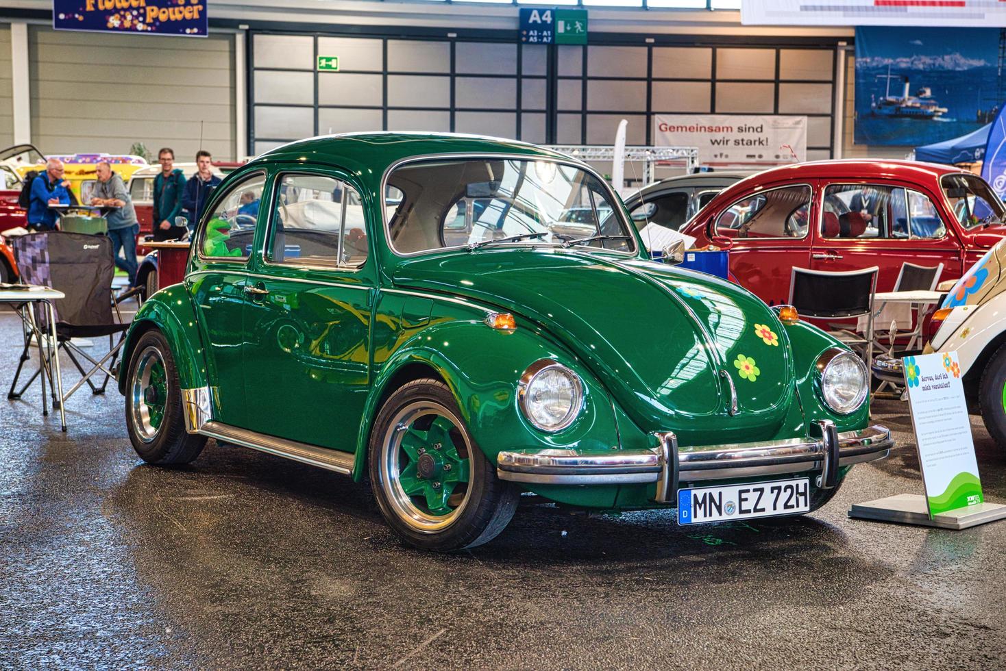 FRIEDRICHSHAFEN - MAY 2019 green VW VOLKSWAGEN BEETLE MEXICO 1984 at Motorworld Classics Bodensee on May 11, 2019 in Friedrichshafen, Germany photo