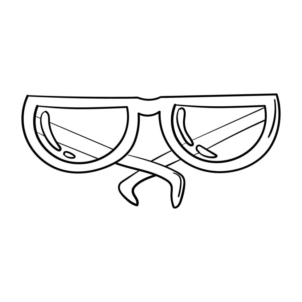 Doodle sticker with simple glasses vector