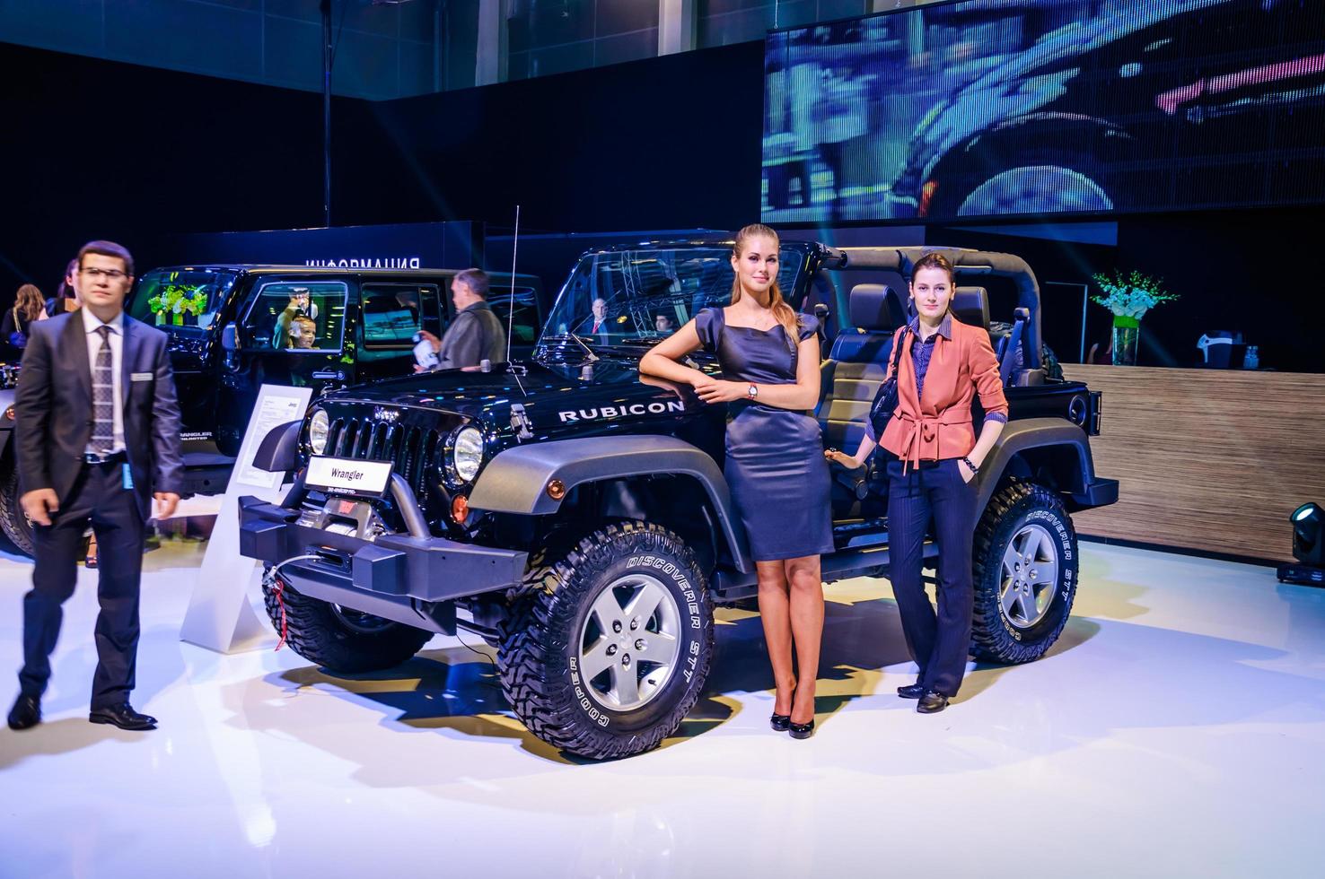 MOSCOW, RUSSIA - AUG 2012 JEEP WRANGLER RUBICON 2ND GENERATION presented as world premiere at the 16th MIAS Moscow International Automobile Salon on August 30, 2012 in Moscow, Russia photo