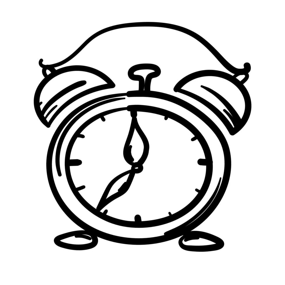 Doodle Simple Alarm Clock Sticker vector