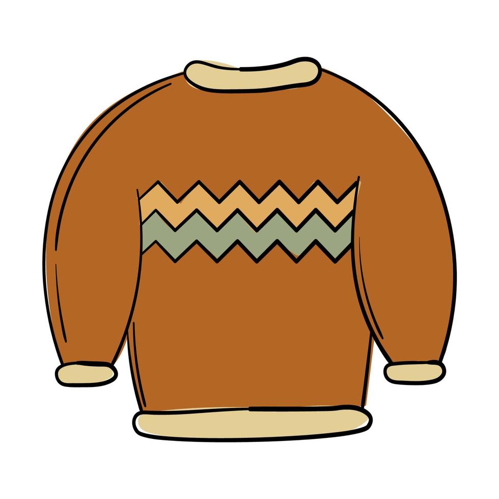 Doodle sticker with warm sweater vector