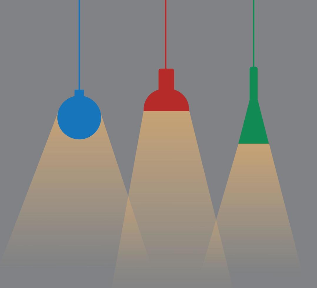 Set of floor lamps, vector