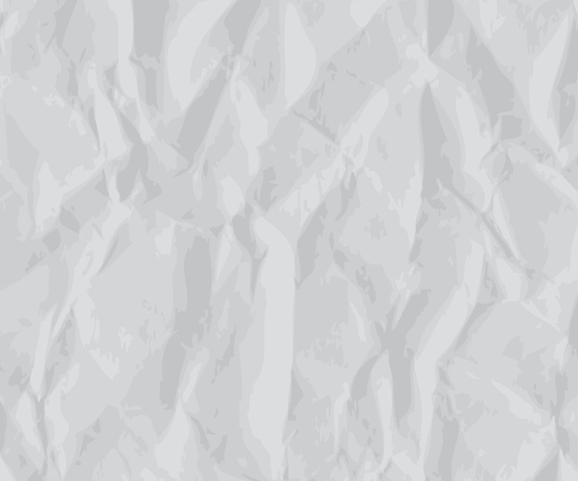 Crumpled paper texture. White battered paper background. White empty leaf of crumpled paper. Torn surface of letter blank. Vector illustration