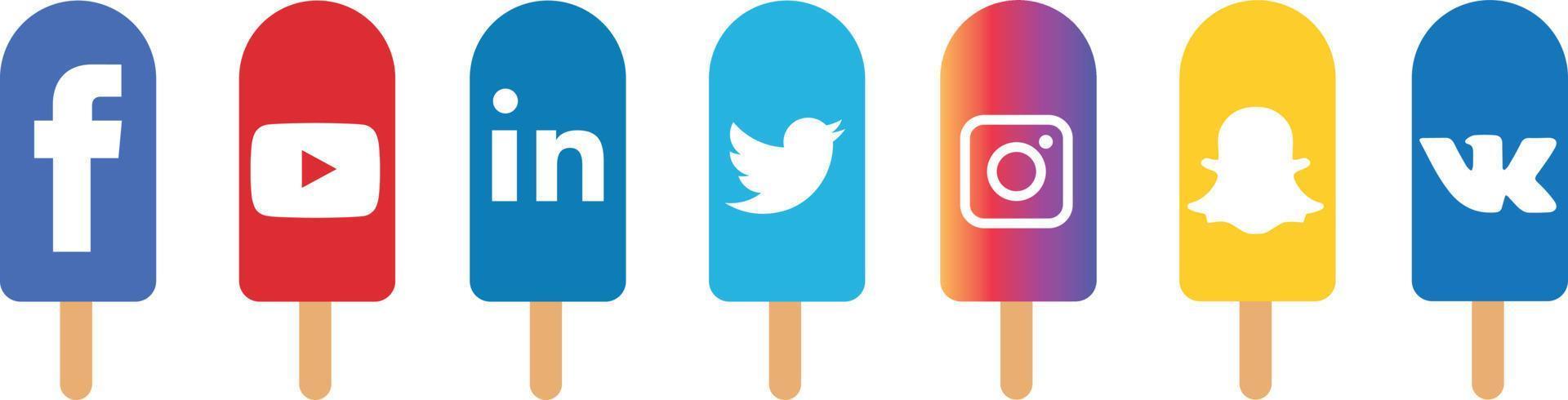 iconos sociales de helados vector