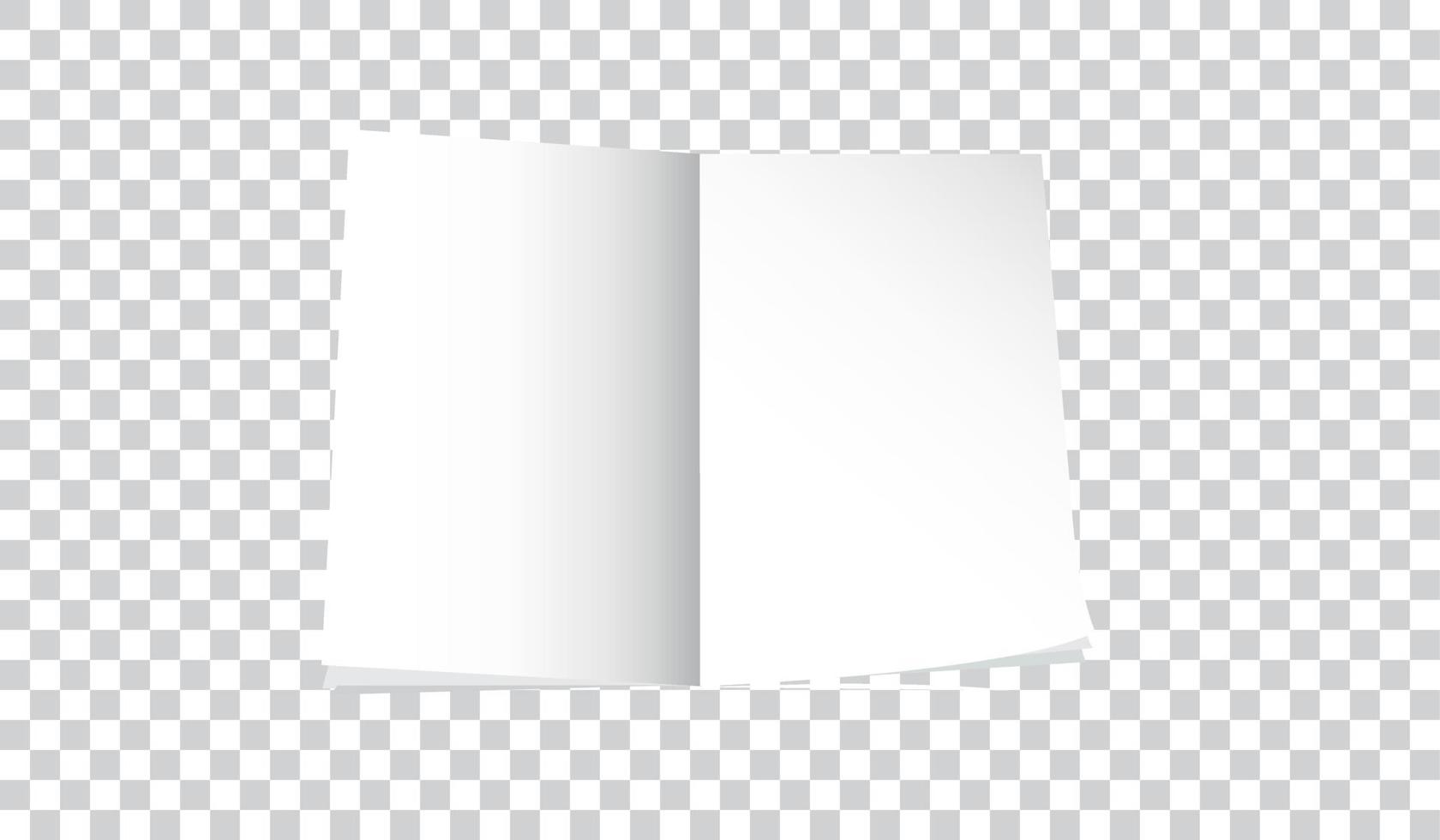 Blank opened book, magazine and notebook template with soft shadows on background. Front view vector
