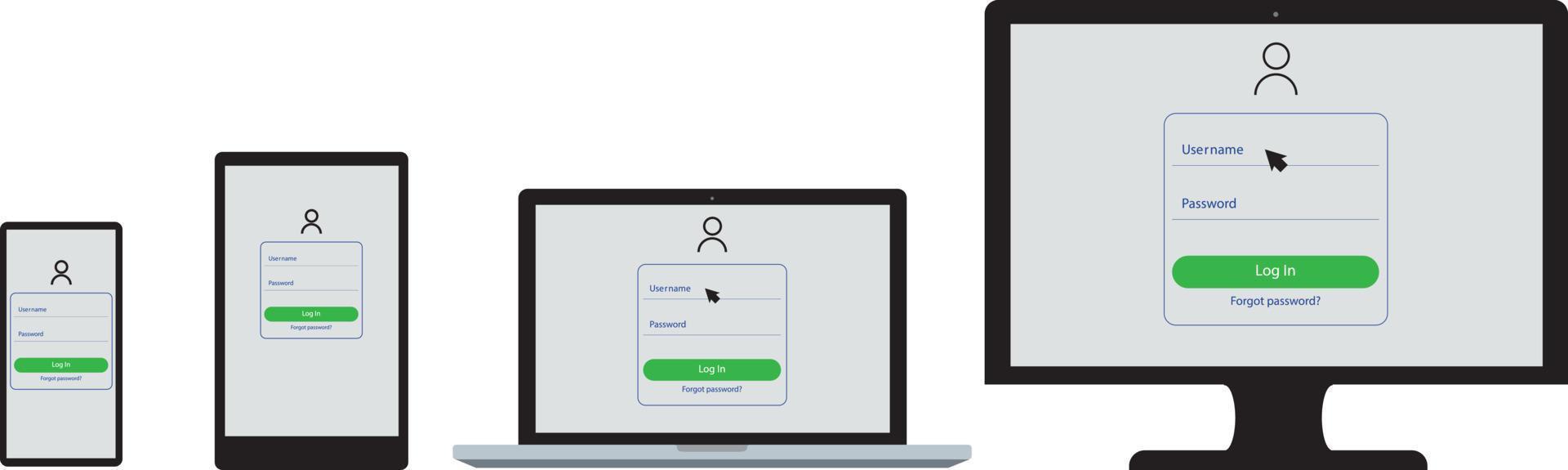 Online registration and sign up concept. User Secure login and password. Vector illustration for UI, mobile app, web