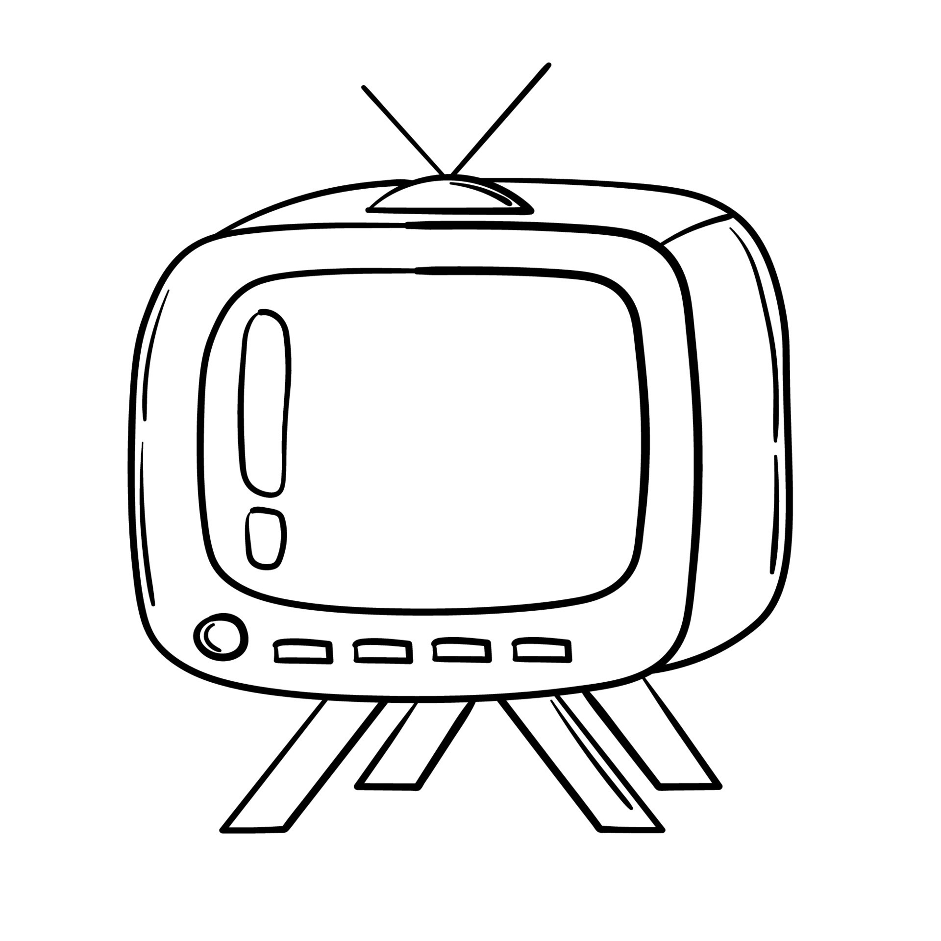 Doodle sticker of an old vintage TV 10652884 Vector Art at Vecteezy