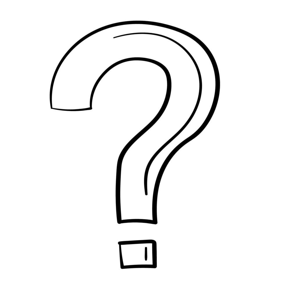 Doodle sticker with simple question mark vector