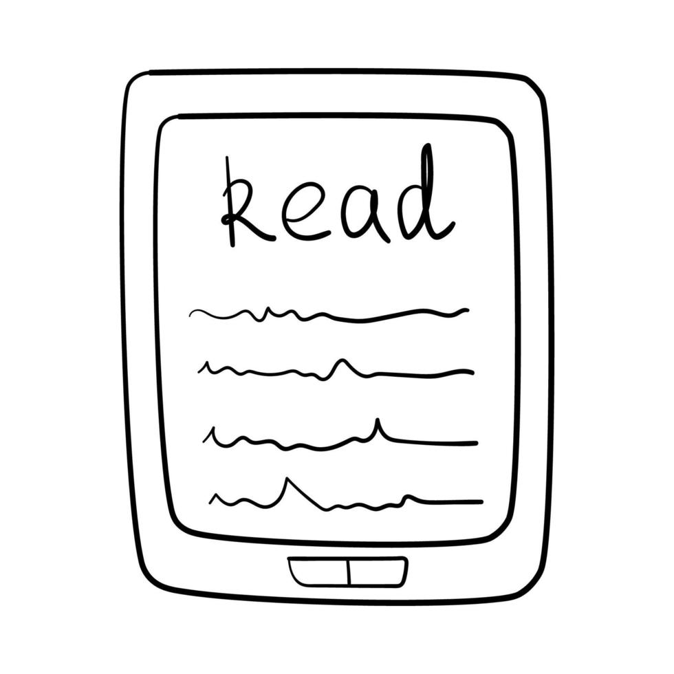 Doodle sticker simple e - book vector