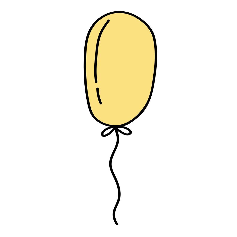 Doodle sticker with cartoon balloon vector