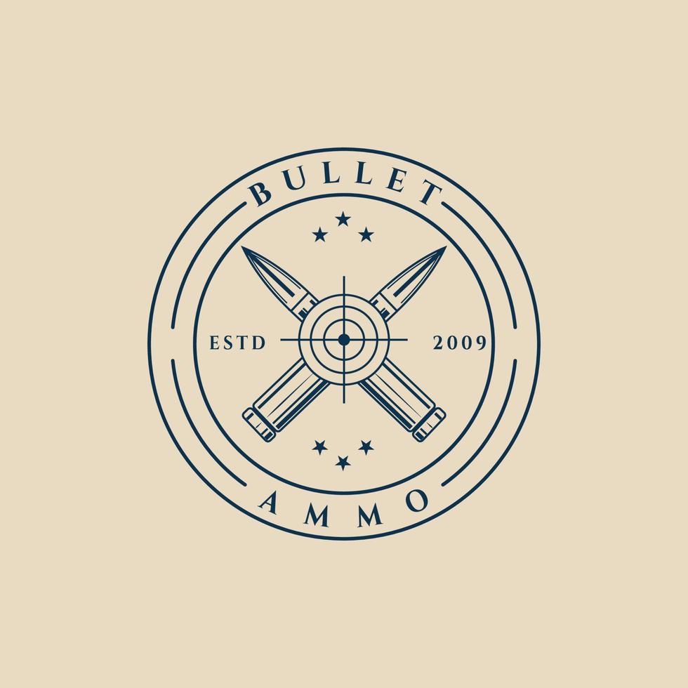 bullet vintage logo, icon and symbol,  with emblem vector illustration design