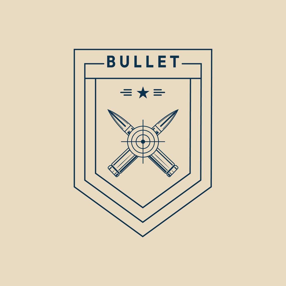 bullet vintage logo, icon and symbol,  with emblem vector illustration design