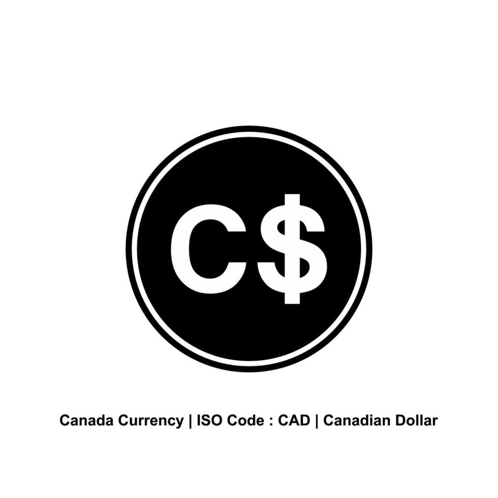 Canadá currecny, cad, símbolo de icono de dólar canadiense. ilustración vectorial vector