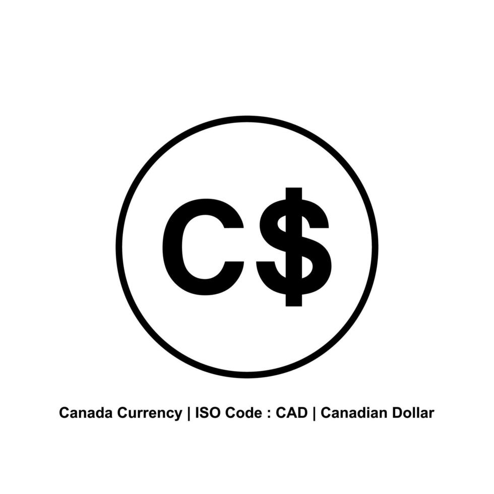 Canadá currecny, cad, símbolo de icono de dólar canadiense. ilustración vectorial vector