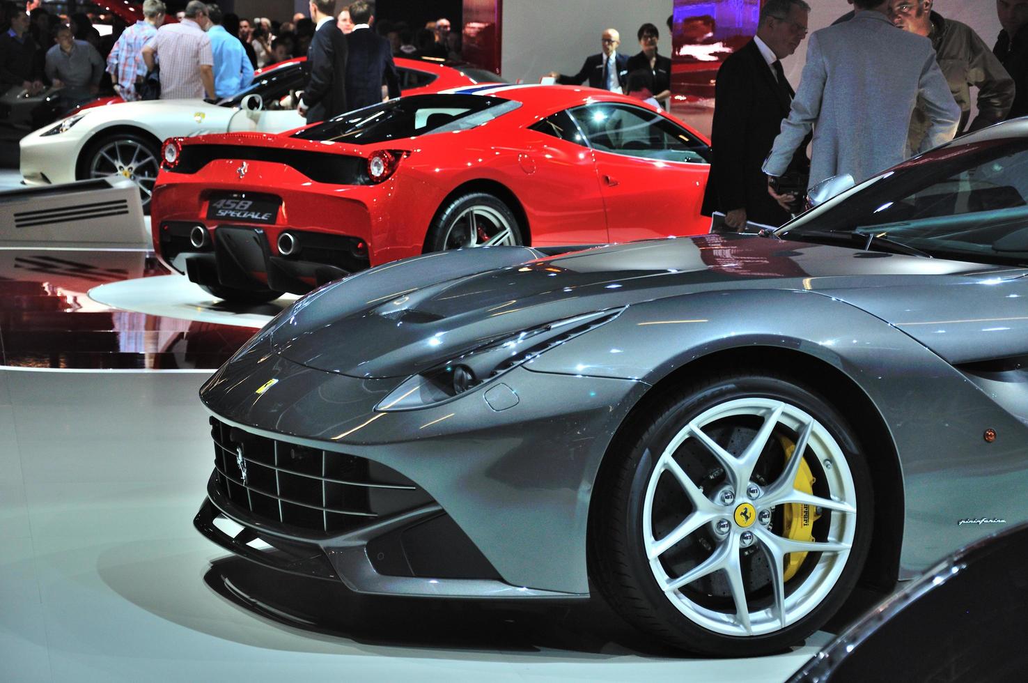 FRANKFURT - SEPT 14 Ferrari F12 Berlinetta presented as world premiere at the 65th IAA Internationale Automobil Ausstellung on September 14, 2013 in Frankfurt, Germany photo