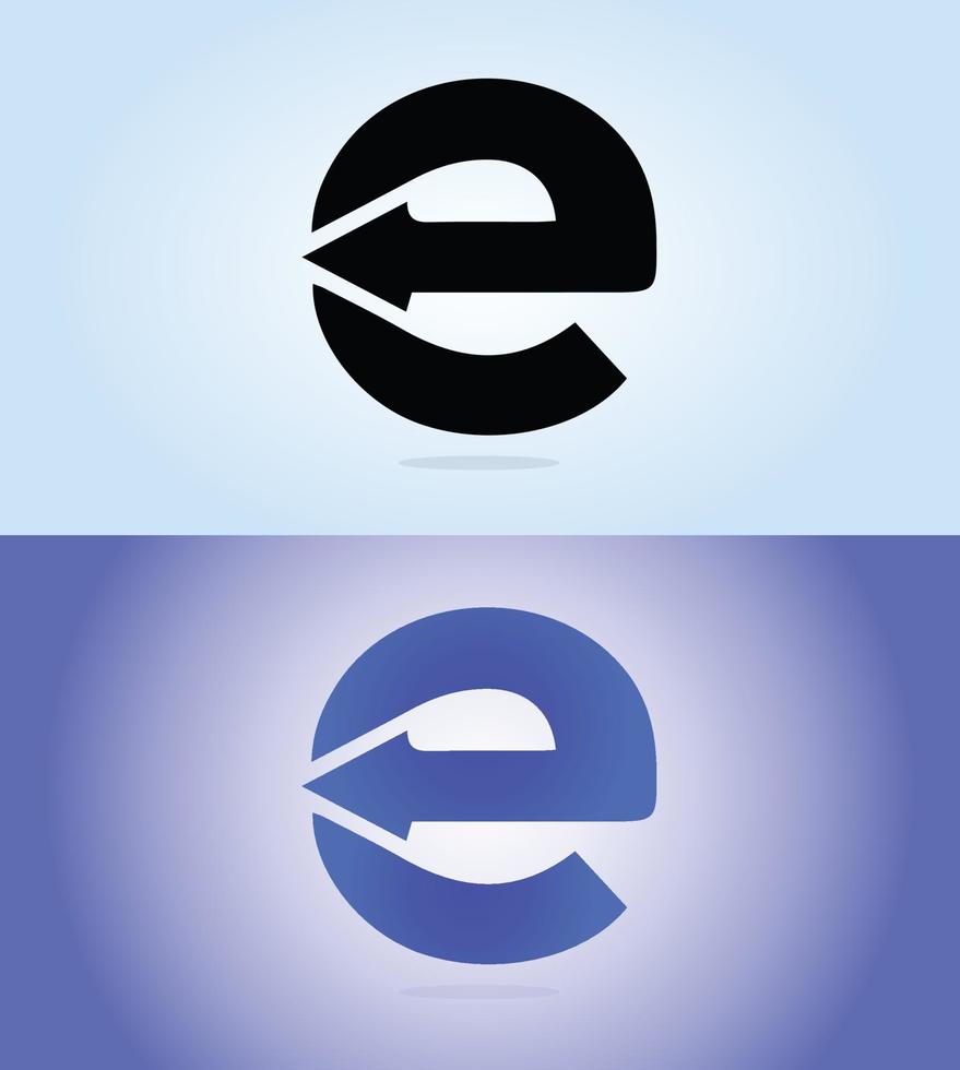 plantilla de diseño de icono de logotipo de letra e. diseño de logotipo vectorial de letra e de dos colores. vector