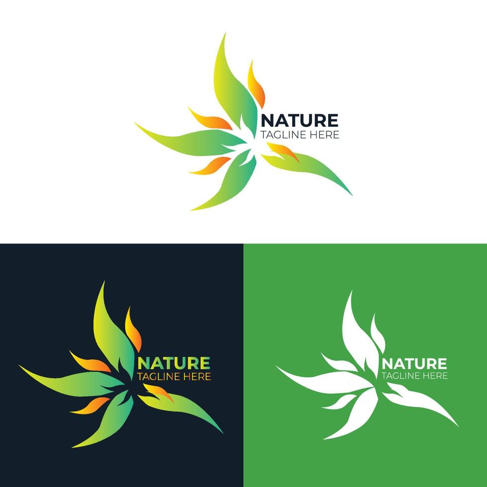 logotipo de hoja natural vector