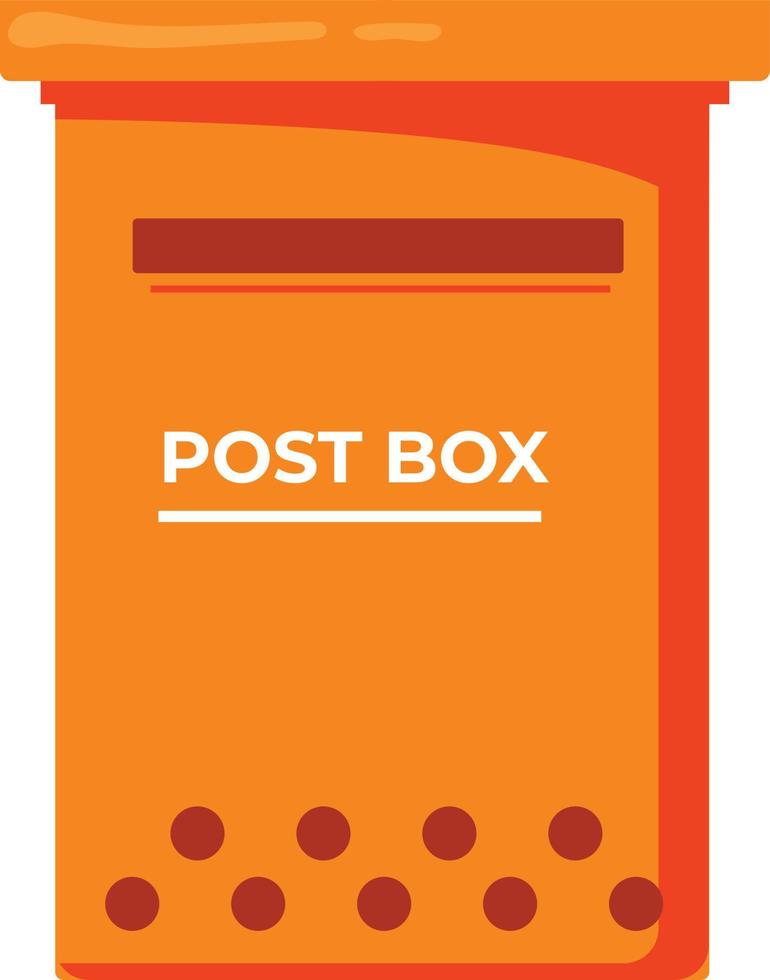 Traditional Old Post Box Vector Design, Vintage red mail Post box illustration,